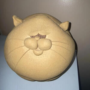 Vintage Large Fat Chunky Cat Piggy Bank Stoneware Pottery with Cork Stopper